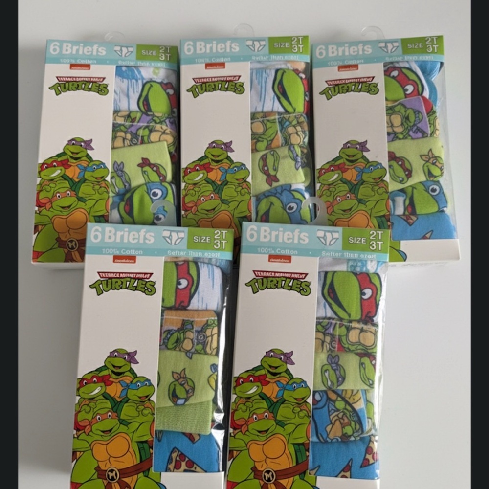 Nickelodeon TMNT Toddler Brief 6 packs. Size 2/3T. 5 packs